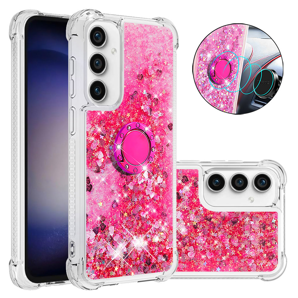 YB Quicksand Series-7 For Samsung Galaxy S23 FE Kickstand TPU Case Floating Bling Glitter Phone Cover YB Quicksand Series-7 For Samsung Galaxy S23 FE Kickstand TPU Case Floating Bling Glitter Phone Cover